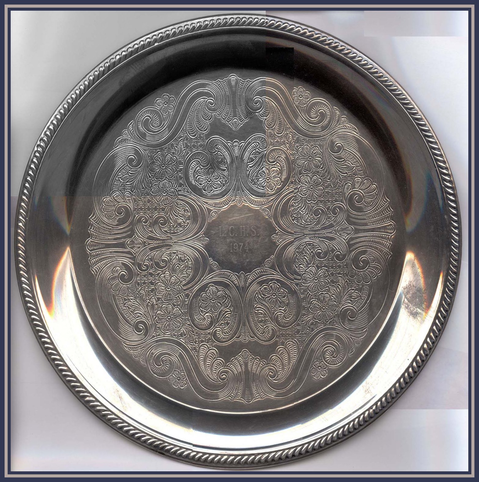 A silver tray.